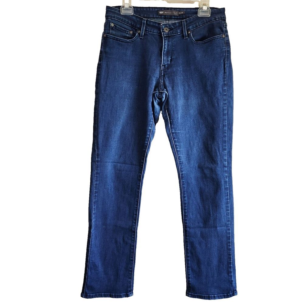 Levi's Slight Curve Womens Size 10/30 Stretch Jeans Medium Wash Blue Distressed - Picture 5 of 9